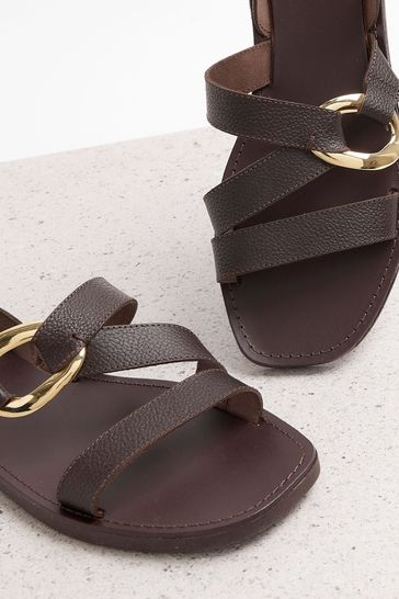 Buy River Island Brown Ring Detail Gladiator Sandals from Next Egypt