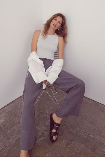 Mint velvet linen trousers shop