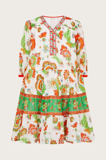 Monsoon Natural MINI ME Border Kaftan Dress