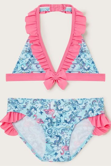 Monsoon Blue Flamingo Unicorn Bikini Set