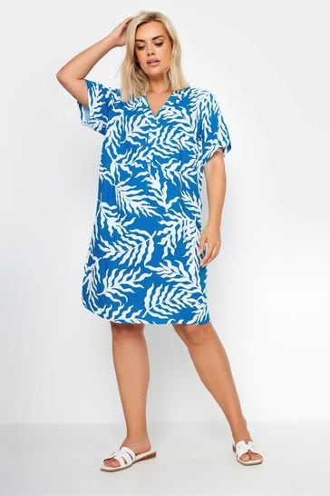 Buy Yours Curve Blue Abstract Print Tunic Dress from Next Kuwait