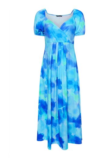 Buy Yours Curve Limited Collection Blur Floral Print Wrap Maxi Dress from Next Bahrain