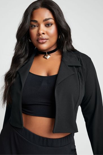 Black split sleeve blazer online