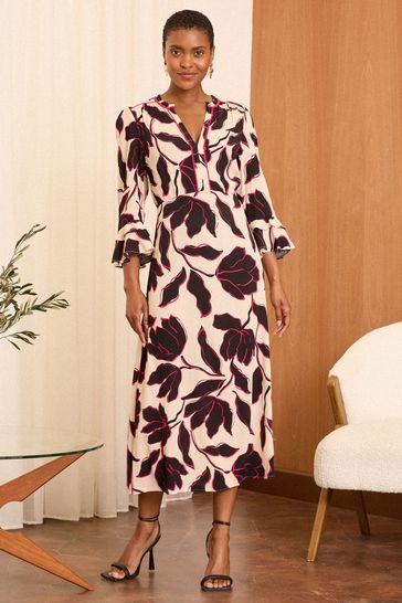 Floral keyhole dress outlet