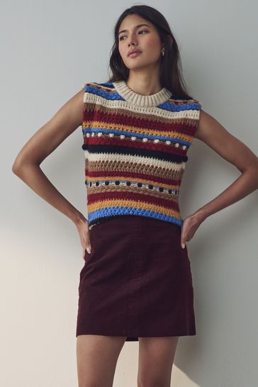 Maroon cord skirt discount