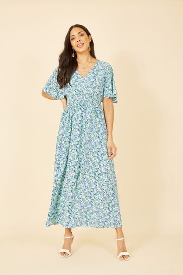 Yumi Green Ditsy Print Maxi Dress