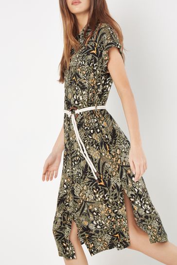 Buy Apricot Green Tribal Animal Belt Midi Shirt Dress from Next Hong Kong