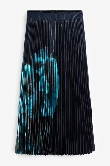 Next black pleated velvet skirt clearance