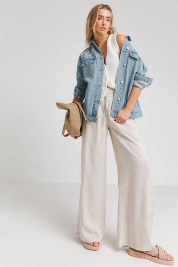 Buy Simply Be Blue Western Embroidered 100 Cotton Denim Jacket from Next USA