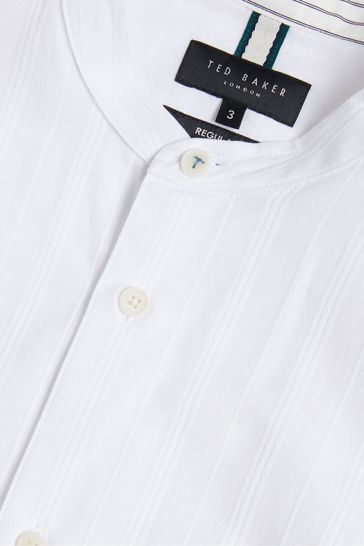 Buy Ted Baker White Fier Grandad Collar Stripe Shirt from Next Saudi Arabia