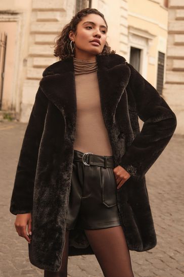 Fur coat longline new arrivals