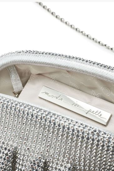 Buy Moda in Pelle Silver Rihannon Jewel Soft Cluch Bag from Next Bahrain