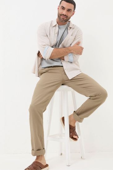 Buy FatFace Straight Cotton Linen Trousers from Next France