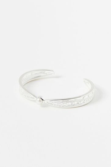 Buy Oliver Bonas Seren Filigree Pearl Plated Bangle from the Laura Ashley online shop