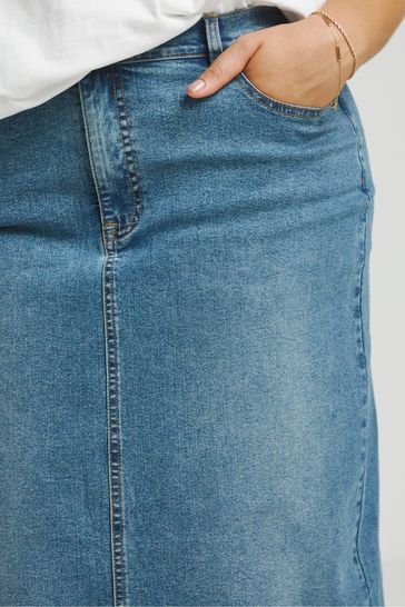 Simply Be Blue 24 7 Denim Maxi Skirt
