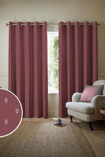Emily Bond Burgundy Red Wild Thyme Made to Measure Curtains