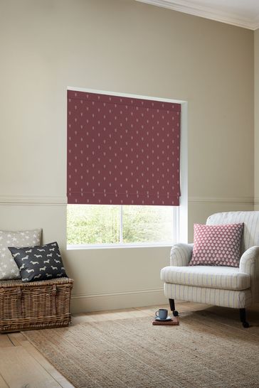 Emily Bond Burgundy Red Wild Thyme Made to Measure Roman Blind