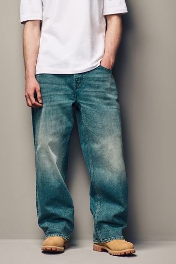Blue Tint Loose Fit Baggy Jeans