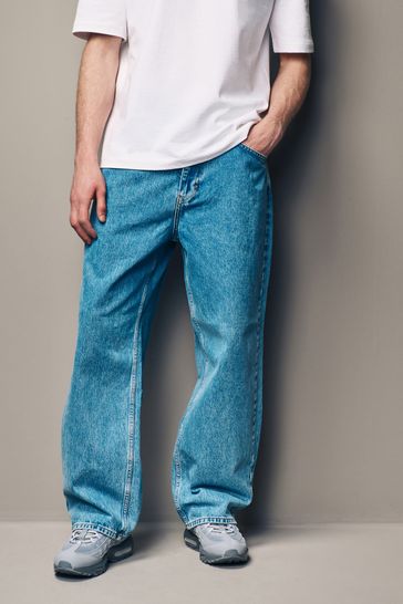 Mid Blue Loose Fit Baggy Jeans
