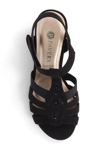 Pavers ladies black sandals on sale