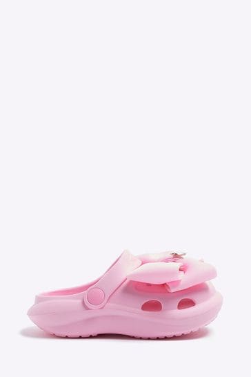 Buy River Island Pink Girls Moulded Bow Clogs from Next Kuwait