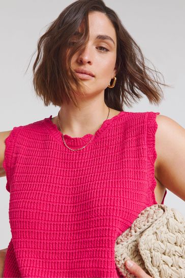 Buy Simply Be Knitted Crochet 100 Cotton Vest from Next Bahrain