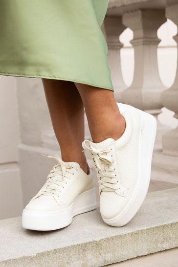 Faux leather platform sneakers sale