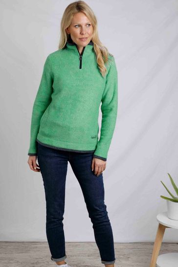 Weird Fish Green Beye Eco 1/4 Zip Grid Fleece