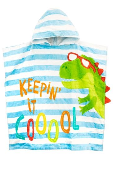 Harry Bear Blue Dinosaur Hooded Towel Poncho