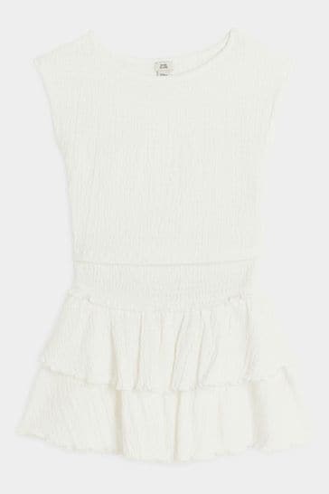 River island white ruffle skirt cheap