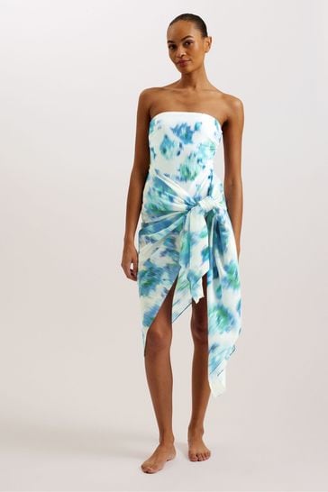 Ted Baker White Timera Floral Printed Beach Sarong