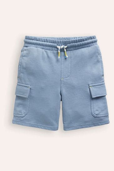Boden Blue Jersey Cargo Shorts