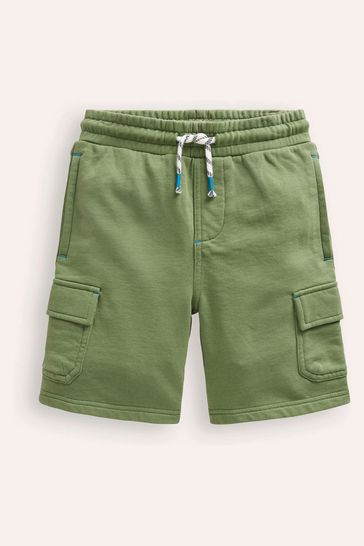 Boden Green Jersey Cargo Shorts