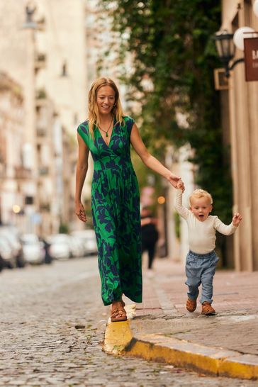 Buy Boden Green Vanessa Wrap Jersey Maxi Dress from the Next UK online shop