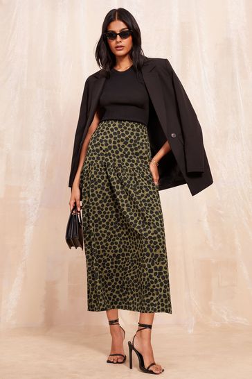 Khaki twill skirt top