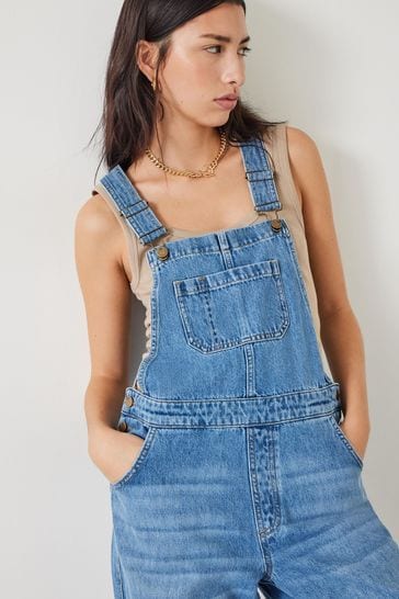 Hush Blue Maya Relaxed Straight Leg Dungarees