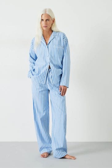 Hush Blue Amita Brushed Cotton Blend Pyjamas