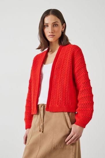 Buy Hush Red Pixie Knitted Edge To Edge Cotton Cardigan from Next Bahrain