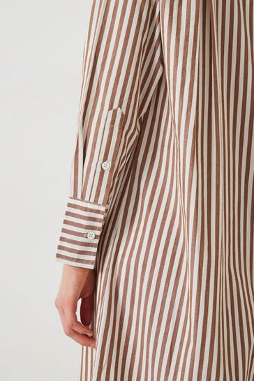 Maxi striped shirt dress clearance