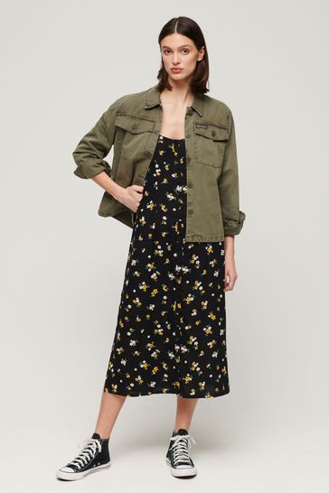 Buy Superdry Printed Button Up Cami Midi Dress from the Laura Ashley online shop