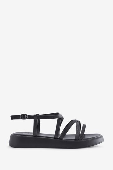 Schuh Tristan Strappy Black Sandals