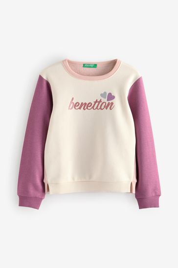 Buy Benetton Girls Glitter Logo Sweatshirt from the Laura Ashley online shop