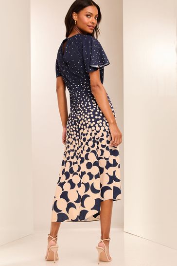 Buy Lipsy Ruched Front Keyhole Cut Out Asymmetrical Midi Dress from Next France