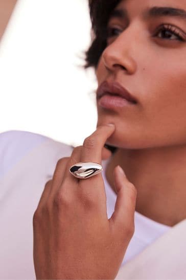 Mint Velvet Silver Plated Dome Ring