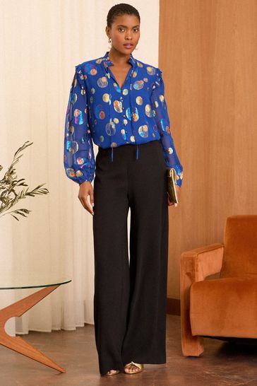 Sheer tie neck blouse online
