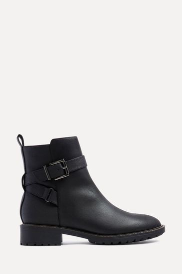 Buy Linzi Black Buckle Detail Ankle Watson Boots from Next Bahrain