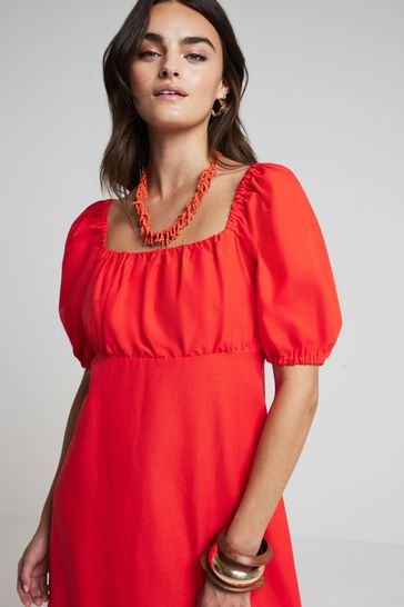 River island red midi dress sale