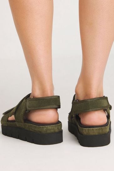 Buy Simply Be Green Wide Fit Chunky Comfort Suede Touch And Close Sandals from Next Australia