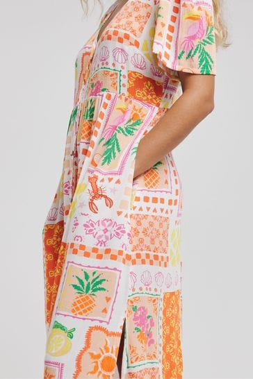 Buy Simply Be Crinkle Button Through Maxi Dress from Next Bahrain