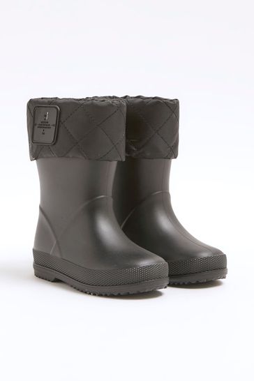 River Island Black Boys Drench Wellies